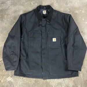 Carhartt Jacket Size 2XL Black Quilted Lined Full Zip Outdoor Work Wear C003